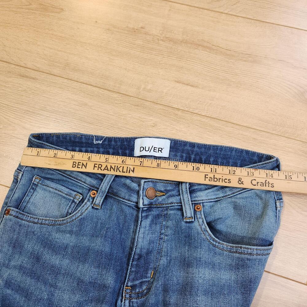 DU/ER Performance Jeans Womens 27x28 Blue Mid Rise Straight Stretch Denim Pants - Picture 7 of 11